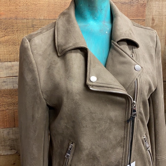 Vigoss Karen Faux Suede Moto Jacket NWT - Picture 2 of 9